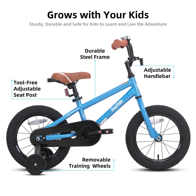 JOYSTAR 12 Inch Kids Bike for 2 3 4 Years Old Boys Girls Toddlers Bikes with Training Wheels Gifts Children Bicycle BMX Style Blue - Image 2